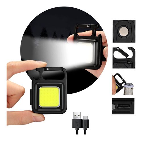 Mini Linterna Llavero Recargable Multifu