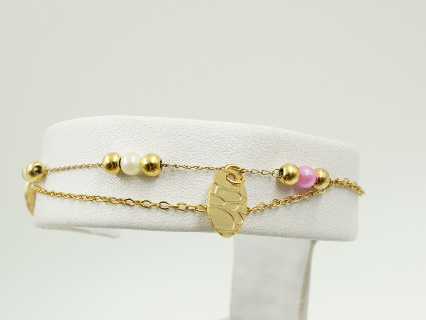 Pulsera Acero Rosada Ovalo