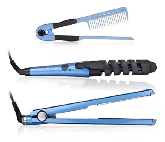 Plancha Nano Titanium Rizador Y Peine