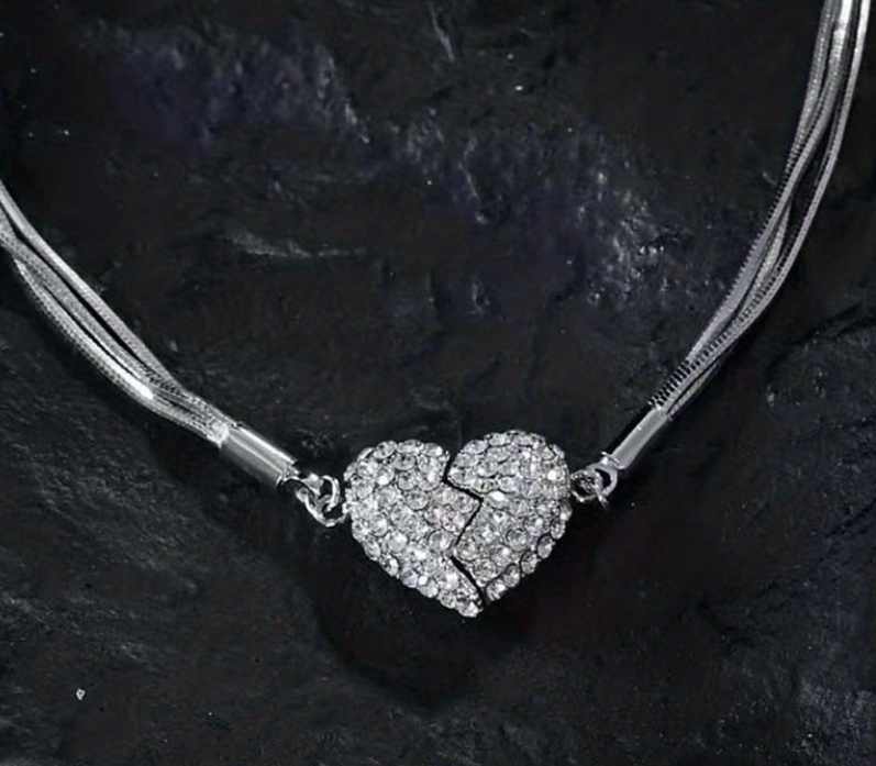 Collar Sofisticado De Corazon De Cristal